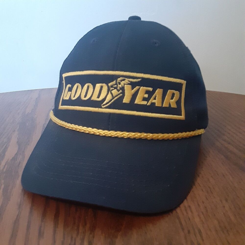 Goodyear Racing SnapBack Hat Cap Navy Blue #1 In Racing Vtg Embroidered EUC